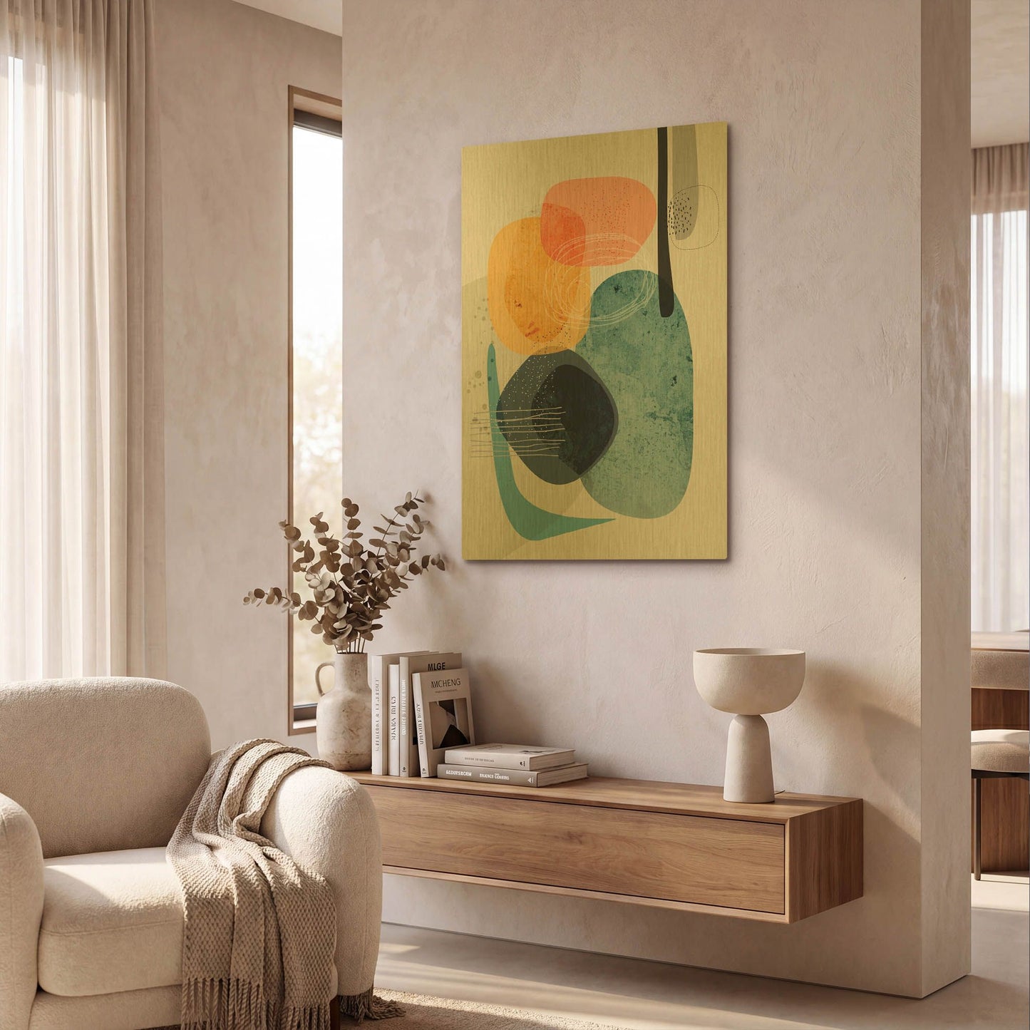 'Tangled Rocks' By Ishita Banerjee Gold Metal Wall Art