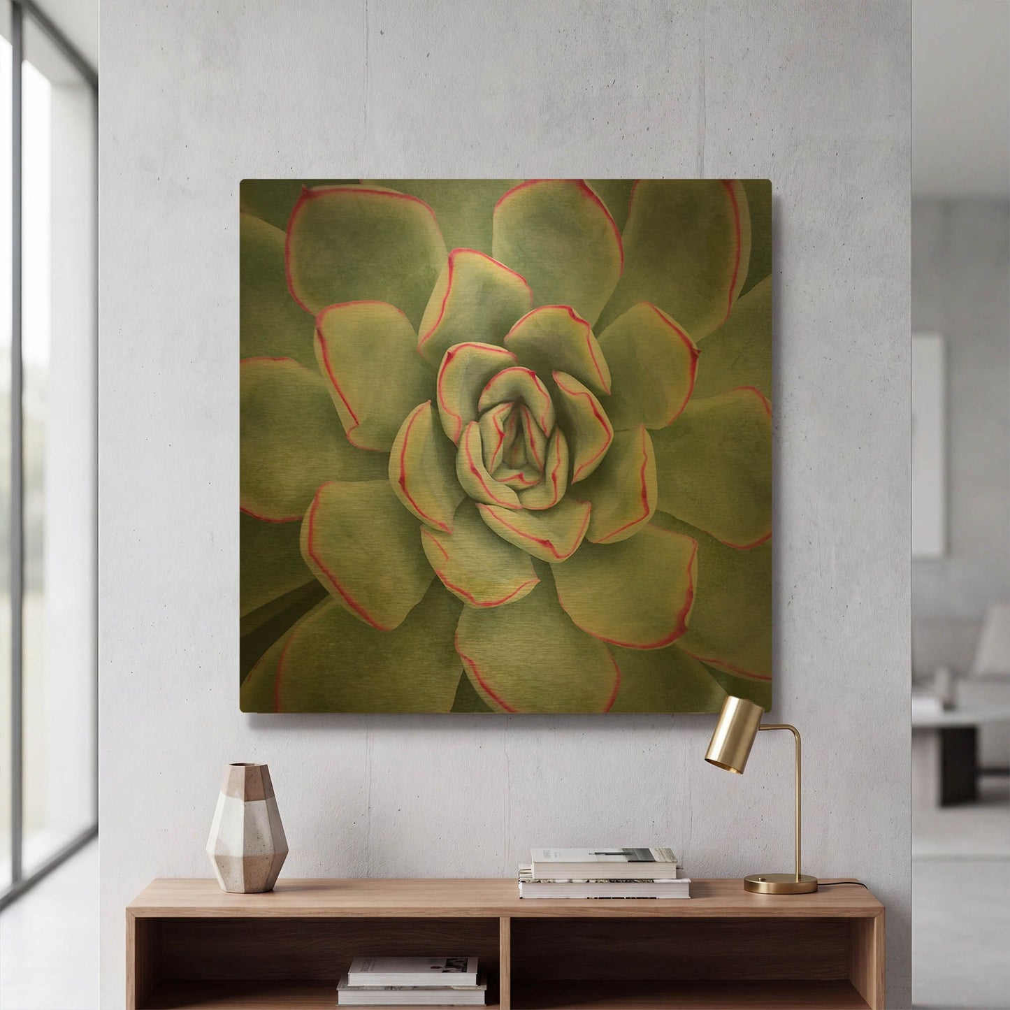 'Edged in Red' By Jan Bell Gold Metal Wall Art
