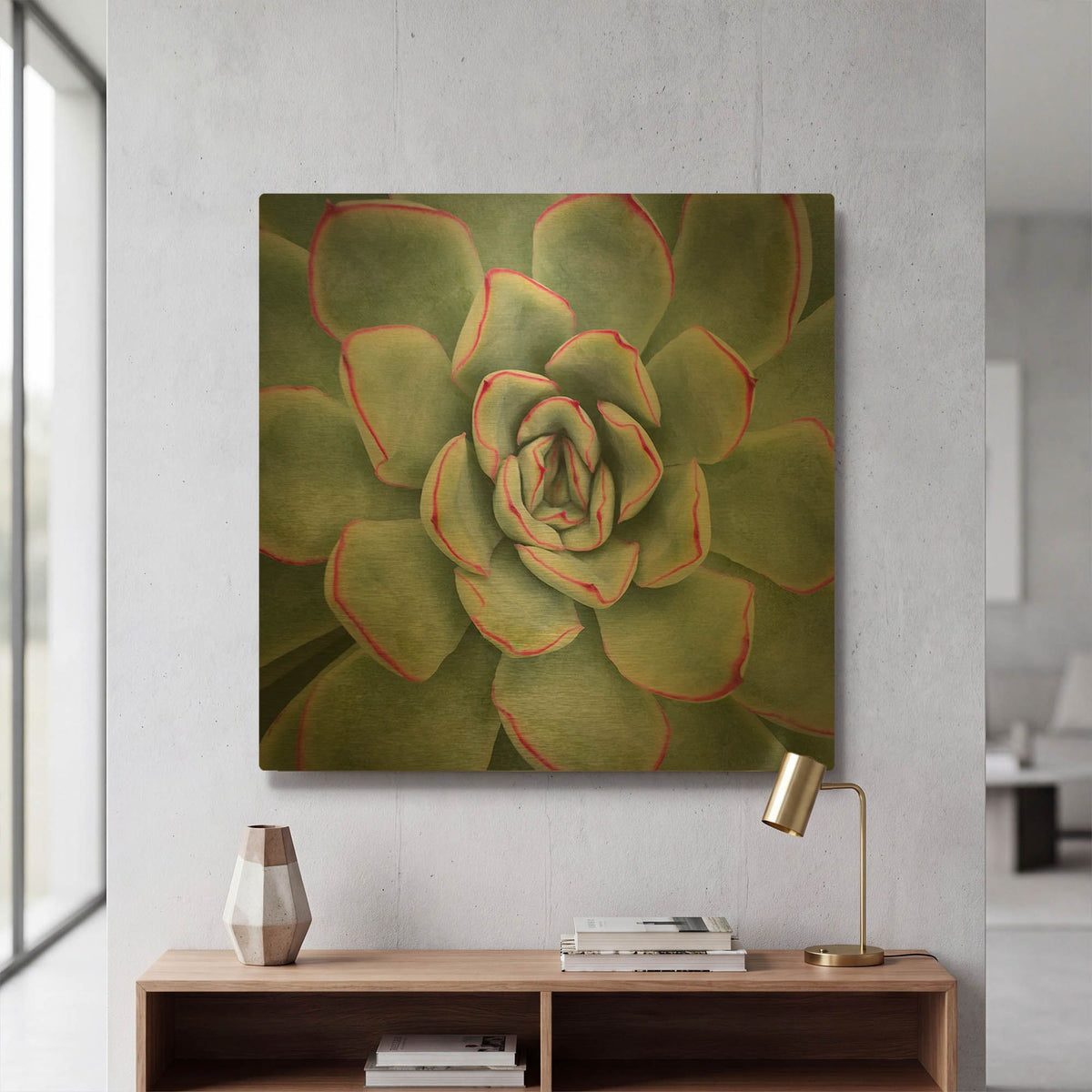 'Edged in Red' By Jan Bell Gold Metal Wall Art