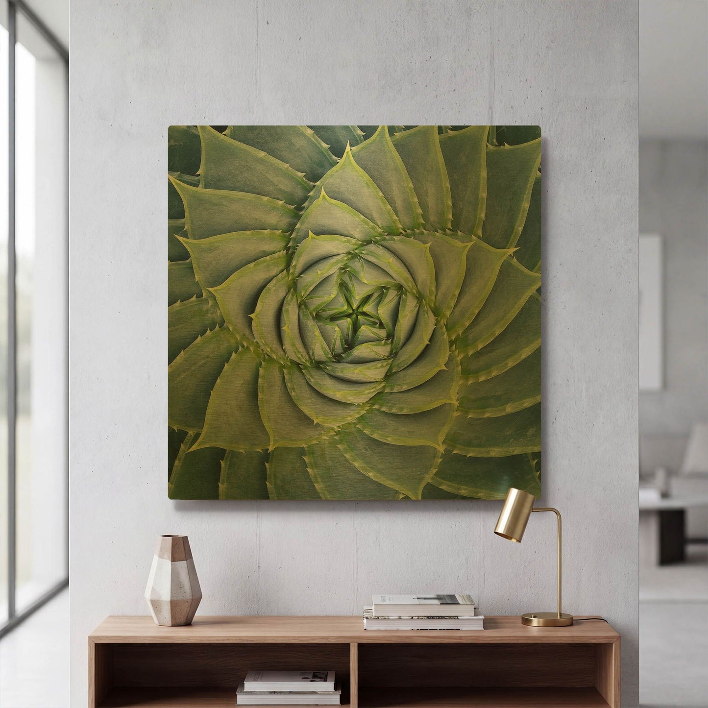 'Spiral Succulent' By Jan Bell Gold Metal Wall Art