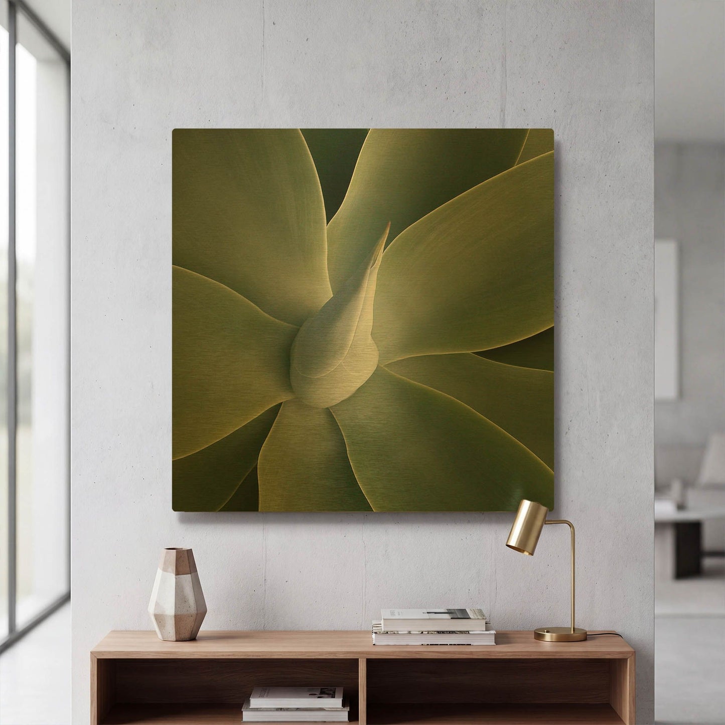'Succulent Tip' By Jan Bell Gold Metal Wall Art