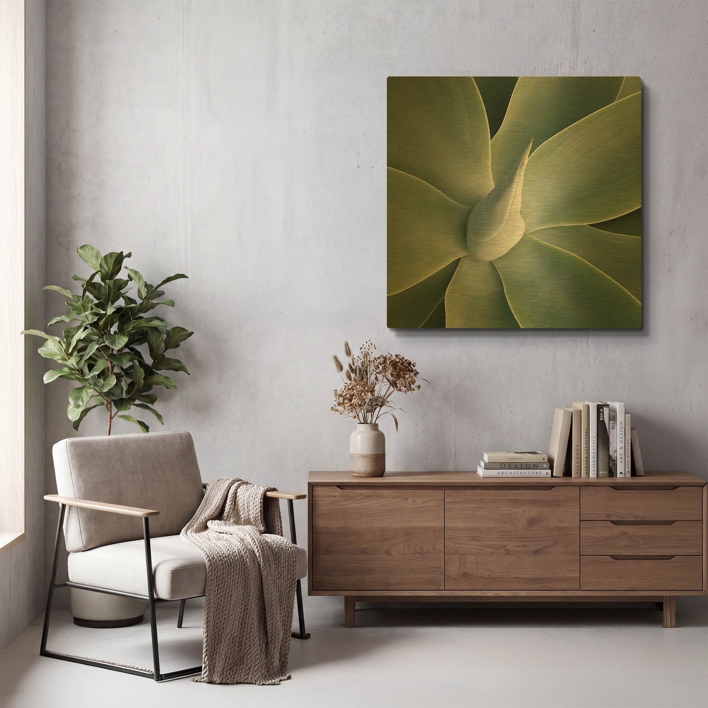 'Succulent Tip' By Jan Bell Gold Metal Wall Art