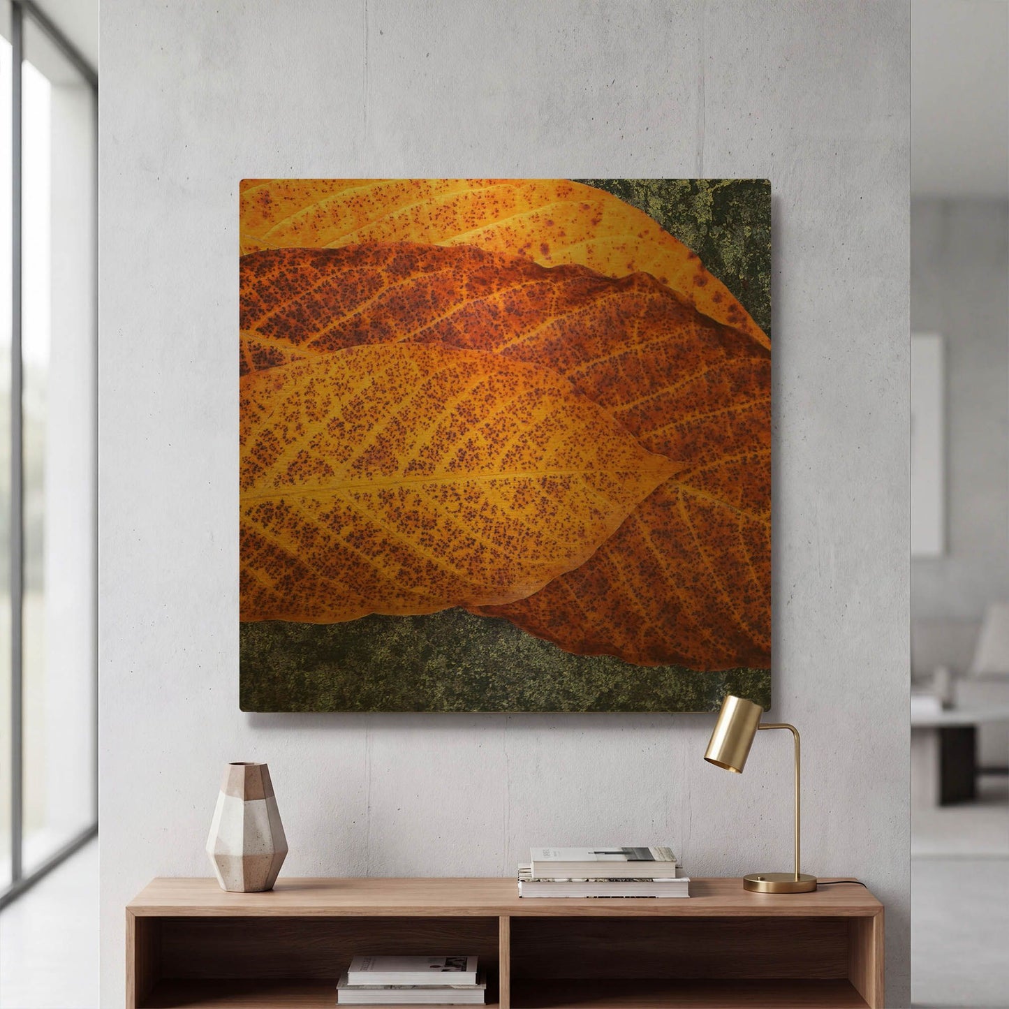 'Three Leaves' By Jan Bell Gold Metal Wall Art