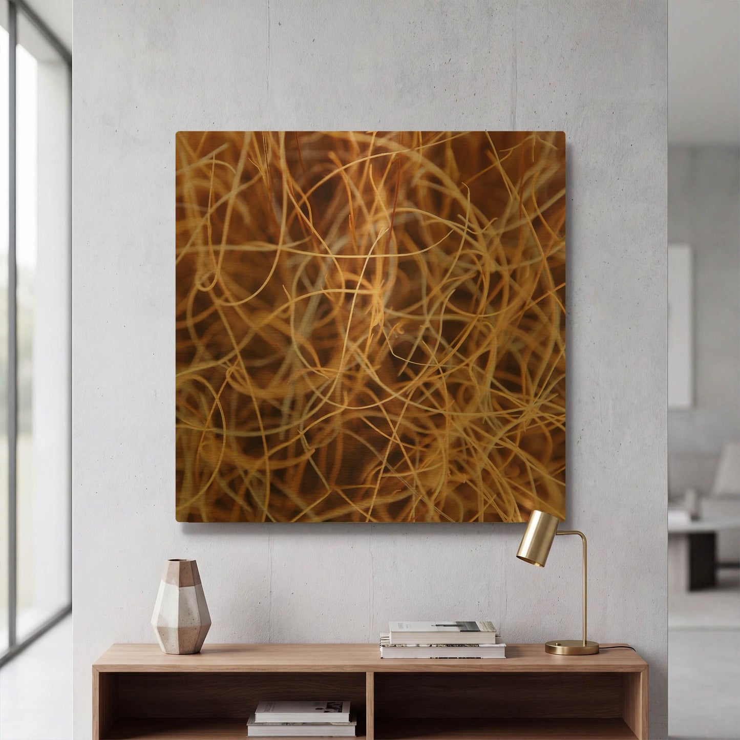 'Zion Grass' By Jan Bell Gold Metal Wall Art
