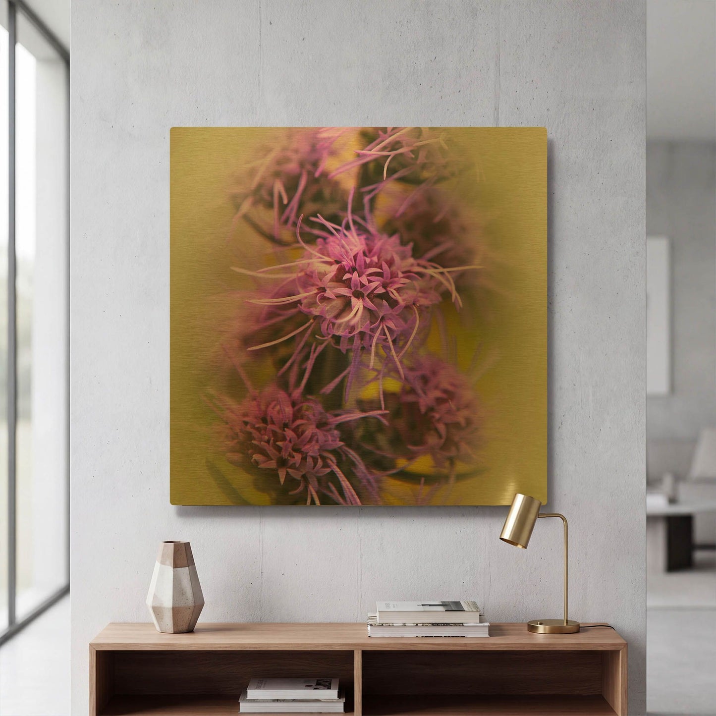 'Meadow Flowers' By Jan Bell Gold Metal Wall Art
