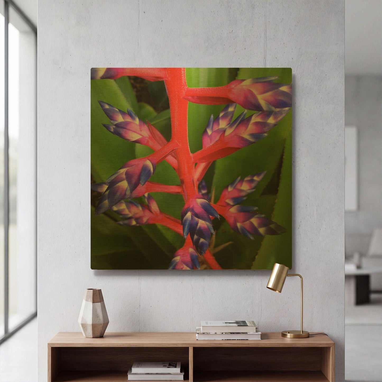 'Purple and Pink' By Jan Bell Gold Metal Wall Art