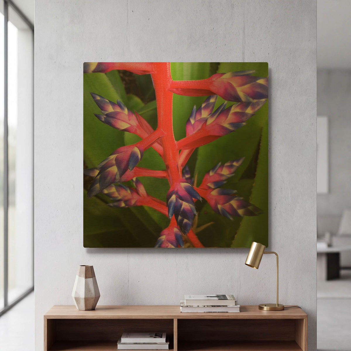'Purple and Pink' By Jan Bell Gold Metal Wall Art