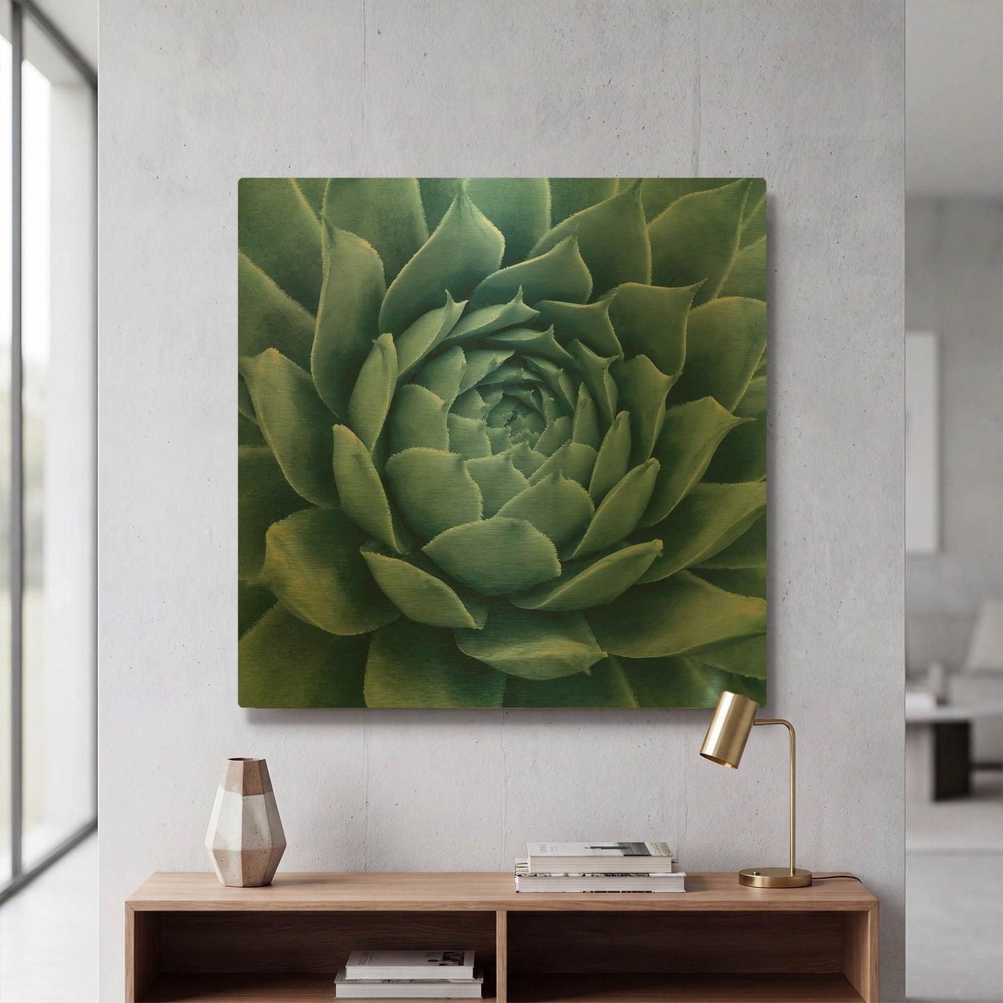 'Silvery Blue Agave' By Jan Bell Gold Metal Wall Art