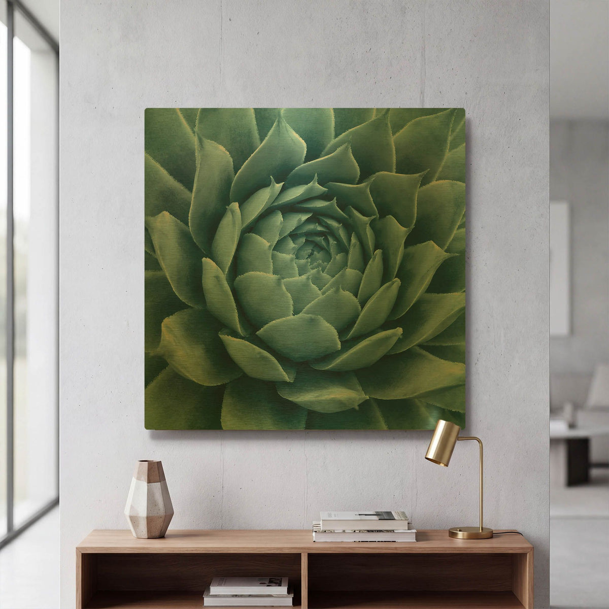 'Silvery Blue Agave' By Jan Bell Gold Metal Wall Art