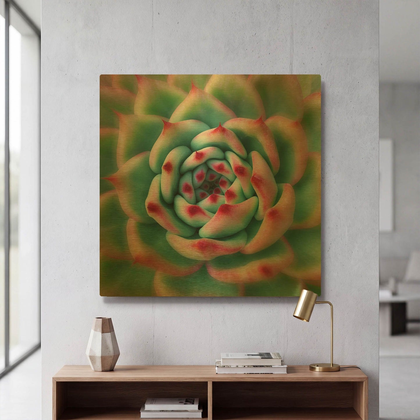 'Deep Red Tips' By Jan Bell Gold Metal Wall Art