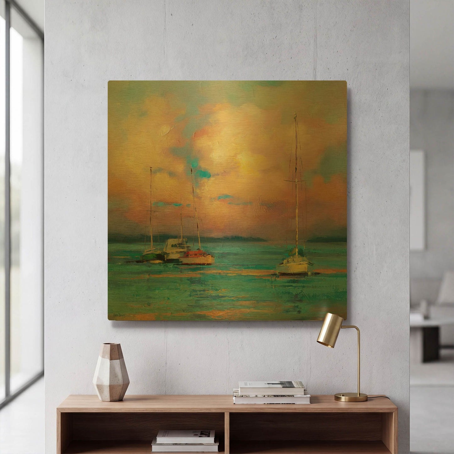 'After The Sailing Day' By Kasia Bruniany Gold Metal Wall Art