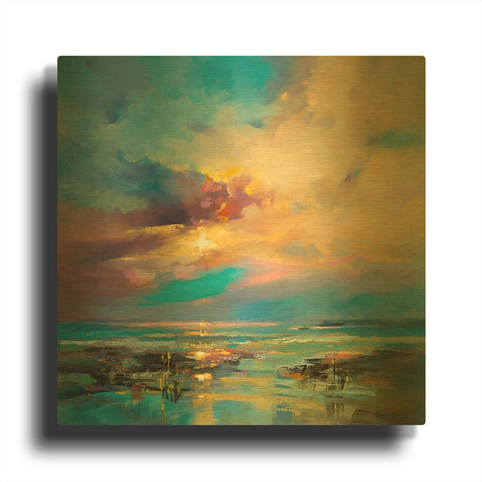 'Before Nightfall' By Kasia Bruniany Gold Metal Wall Art
