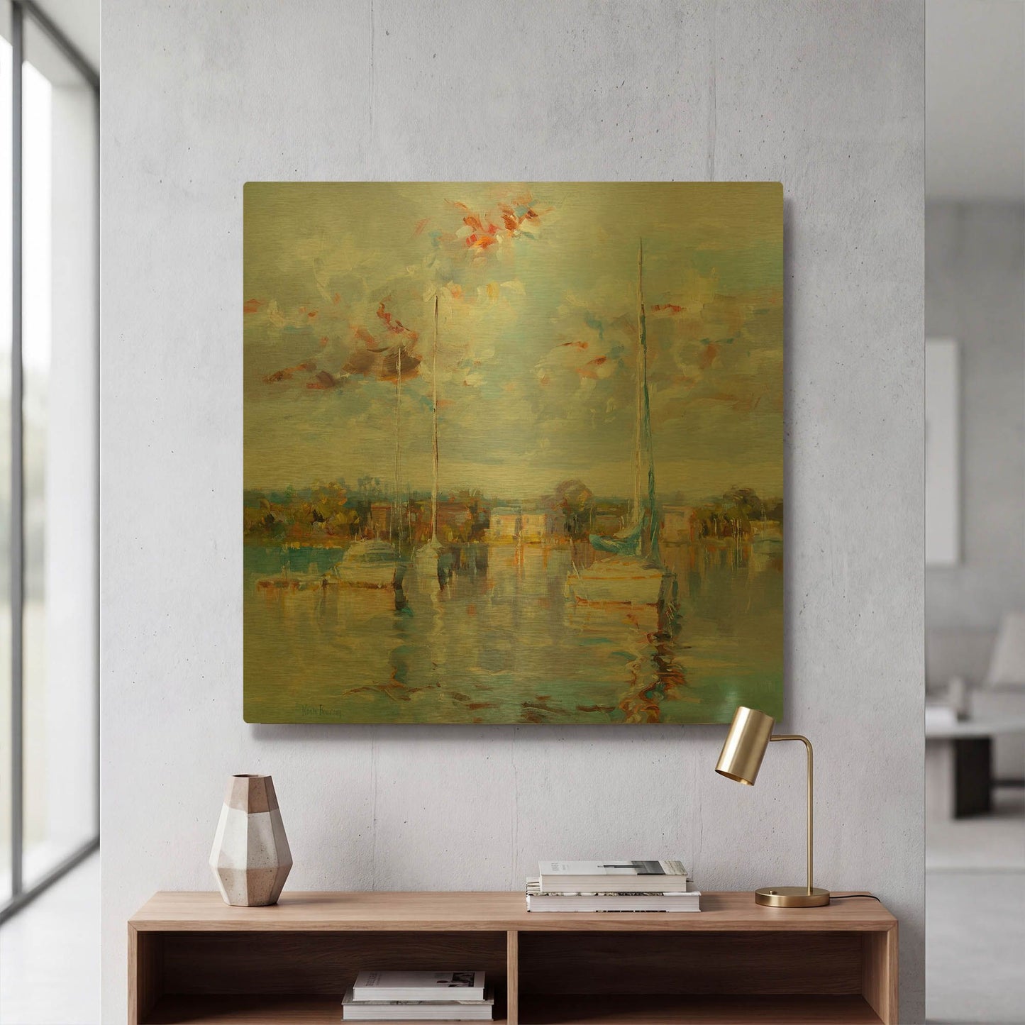 'Coastal Calm' By Kasia Bruniany Gold Metal Wall Art