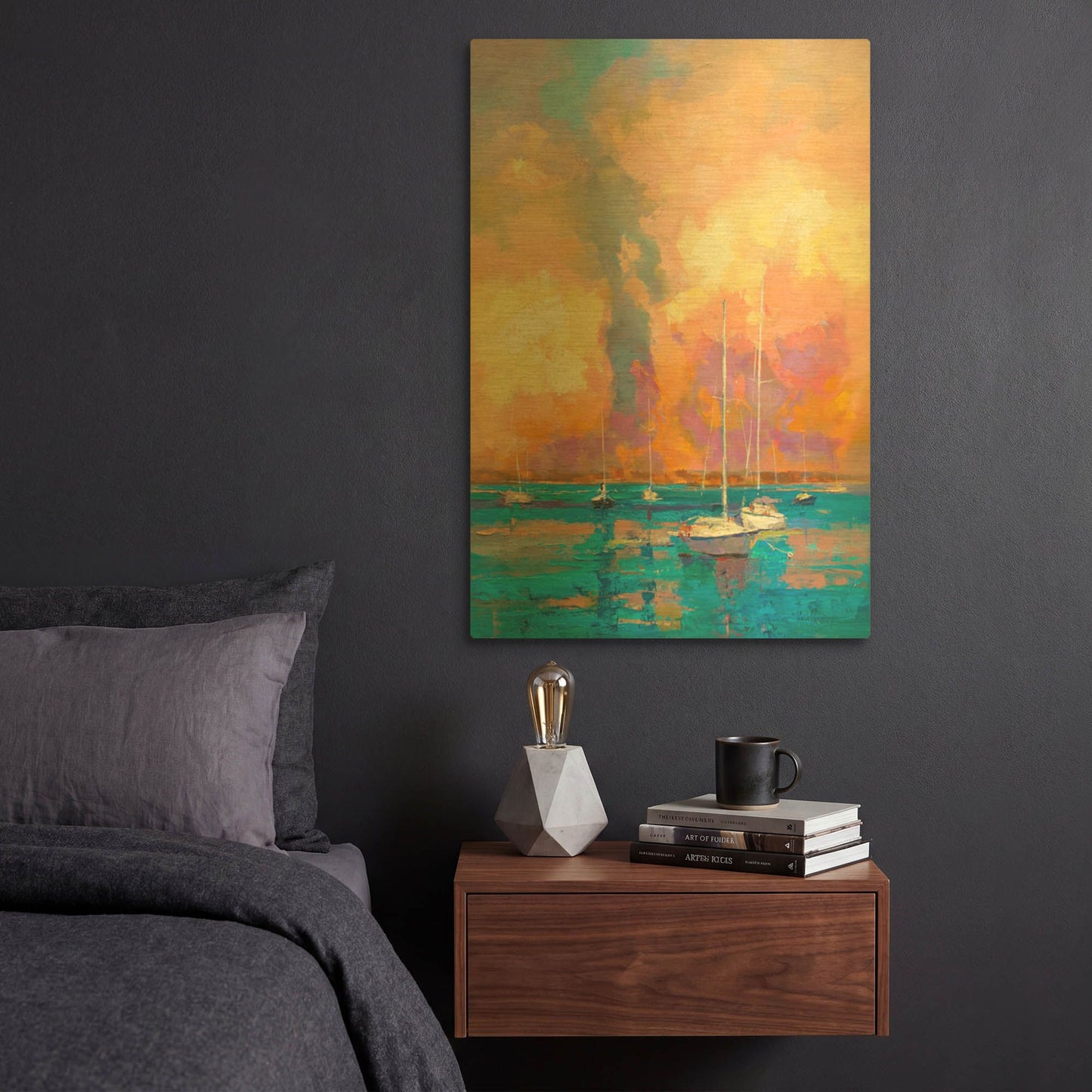 'Evening On The Bay' By Kasia Bruniany Gold Metal Wall Art