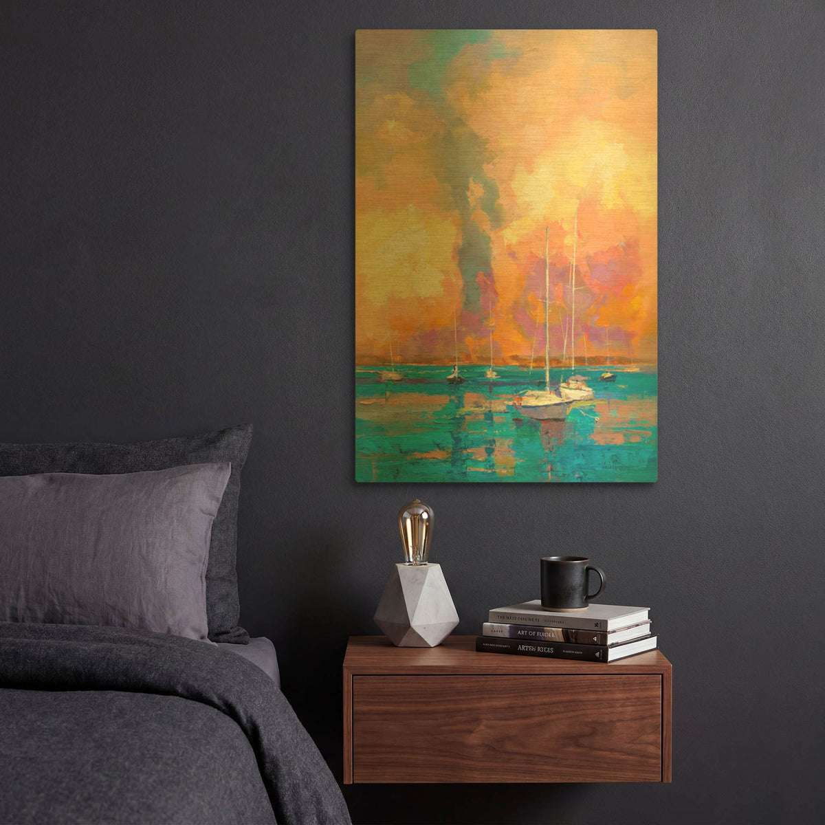 'Evening On The Bay' By Kasia Bruniany Gold Metal Wall Art