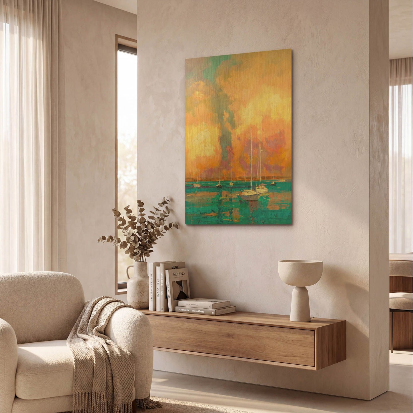 'Evening On The Bay' By Kasia Bruniany Gold Metal Wall Art