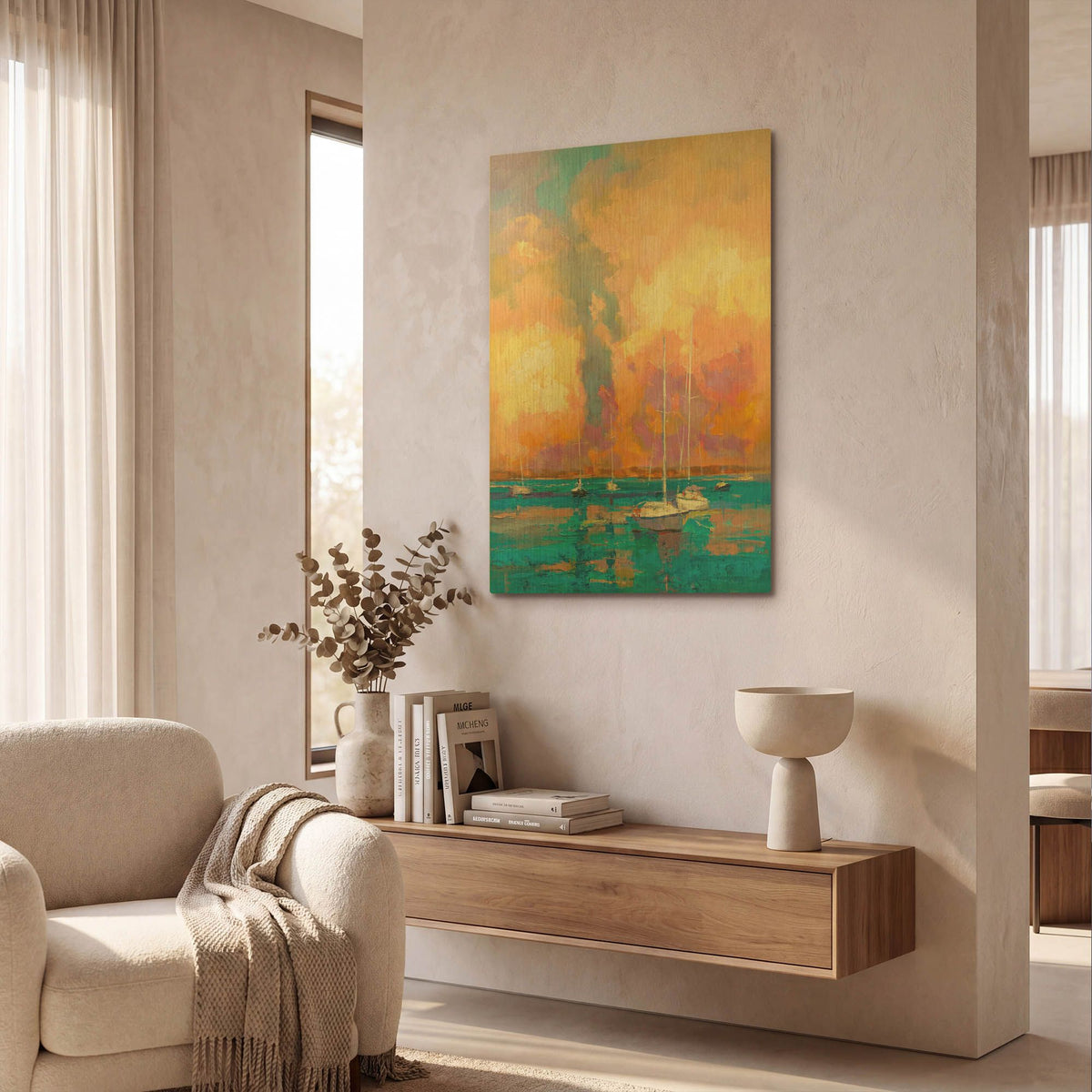 'Evening On The Bay' By Kasia Bruniany Gold Metal Wall Art