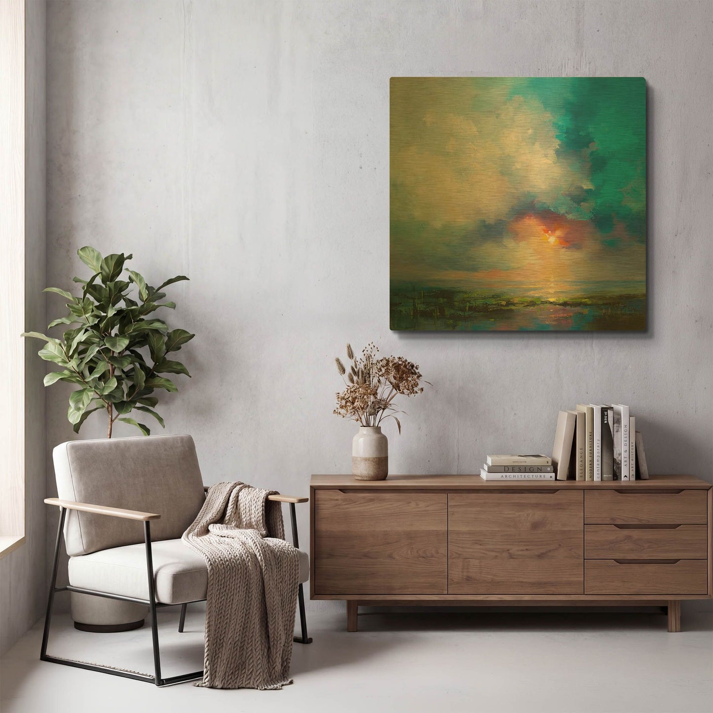 'Morning Mist' By Kasia Bruniany Gold Metal Wall Art