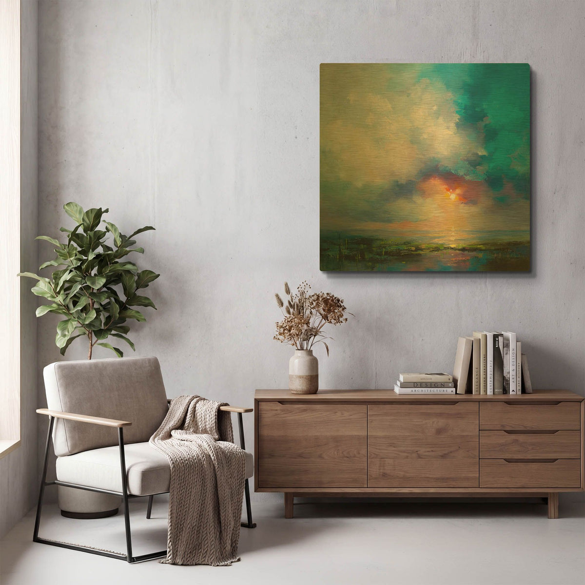 'Morning Mist' By Kasia Bruniany Gold Metal Wall Art