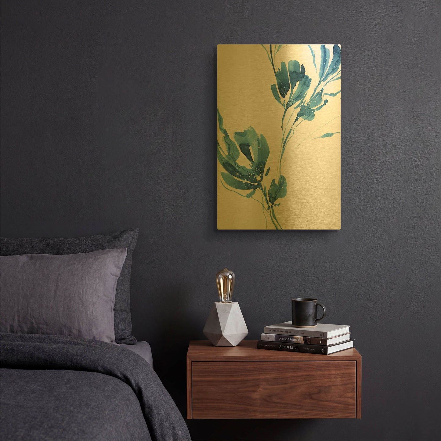 'Blue Move 1' By Lesia Binkin Gold Metal Wall Art