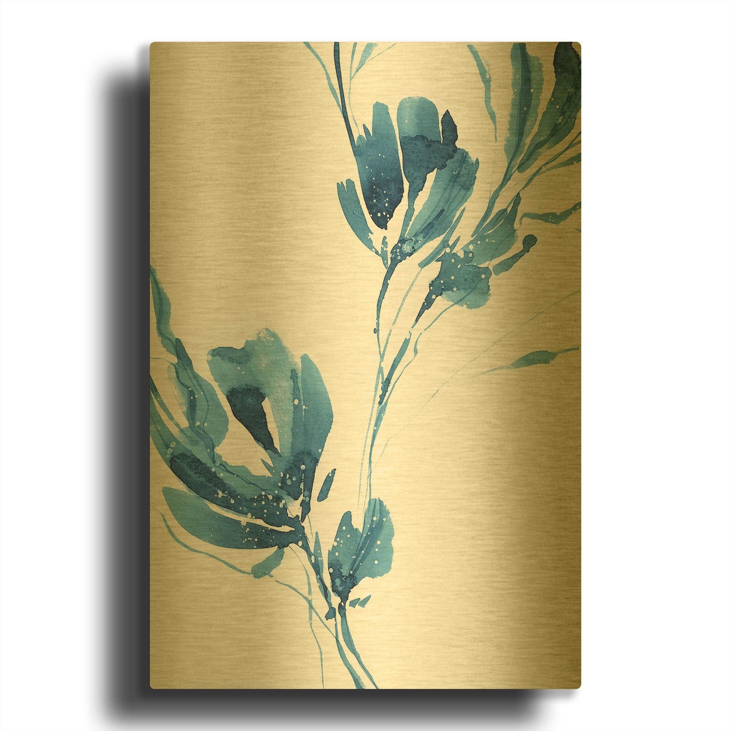 'Blue Move 1' By Lesia Binkin Gold Metal Wall Art
