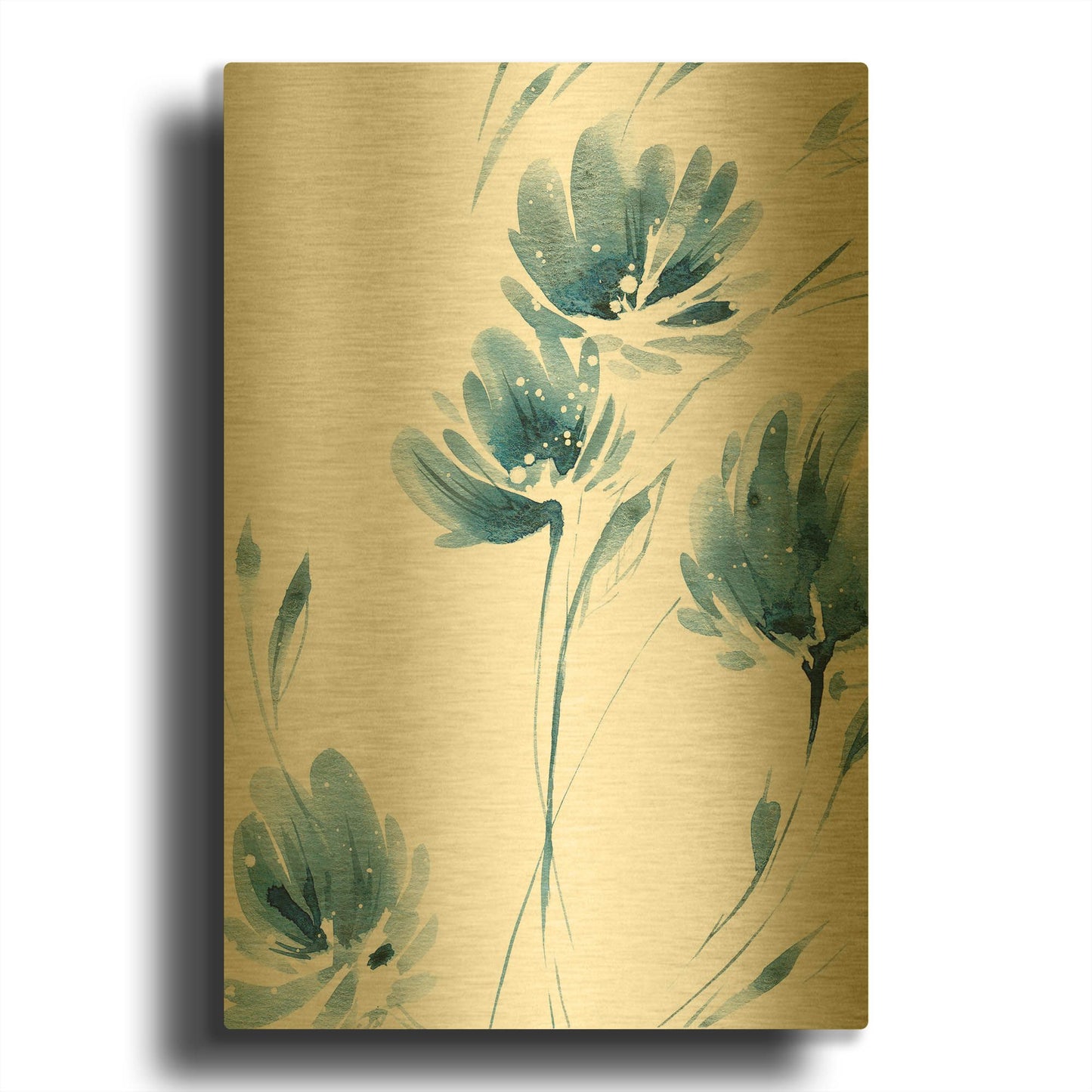 'Blue Move 2' By Lesia Binkin Gold Metal Wall Art