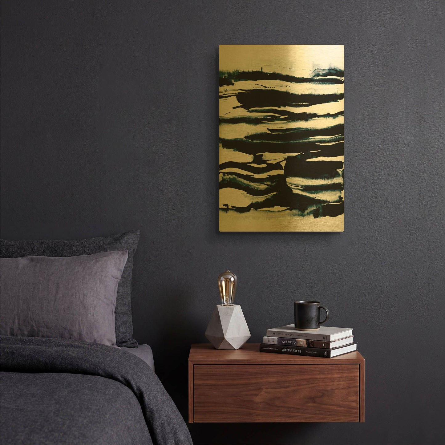 'City Spaces 3' By Lesia Binkin Gold Metal Wall Art