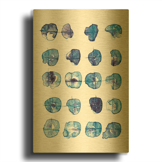 'Indigo Pattern' By Lesia Binkin Gold Metal Wall Art