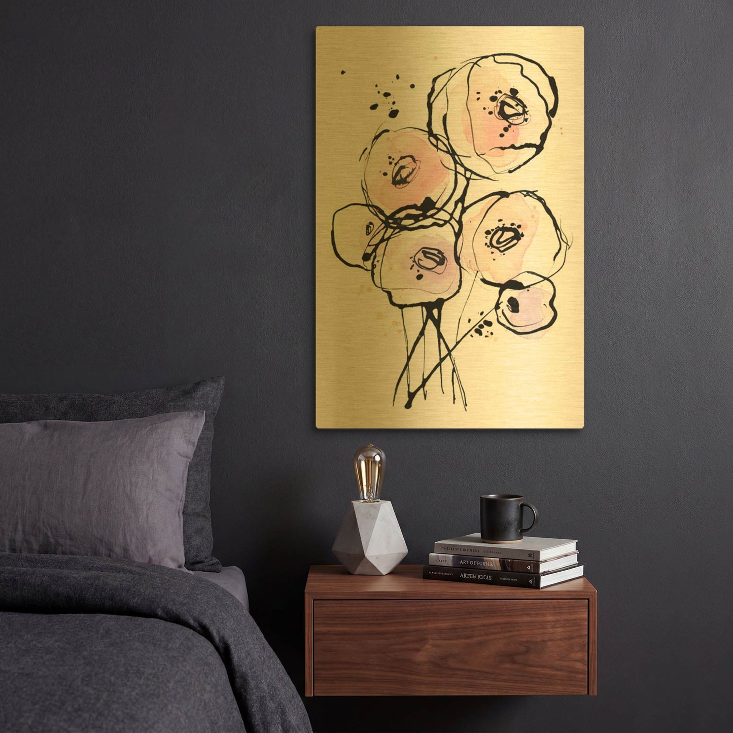 'Pink Mod 2' By Lesia Binkin Gold Metal Wall Art
