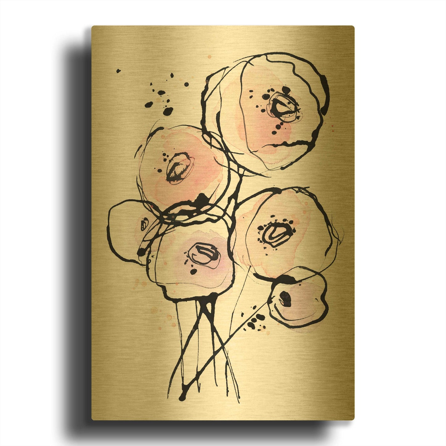 'Pink Mod 2' By Lesia Binkin Gold Metal Wall Art