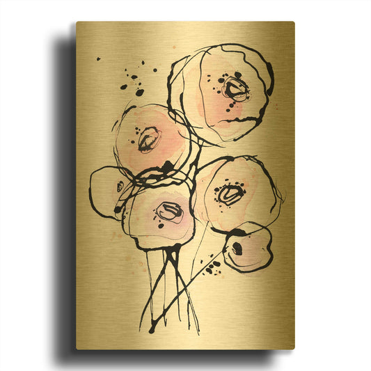 'Pink Mod 2' By Lesia Binkin Gold Metal Wall Art