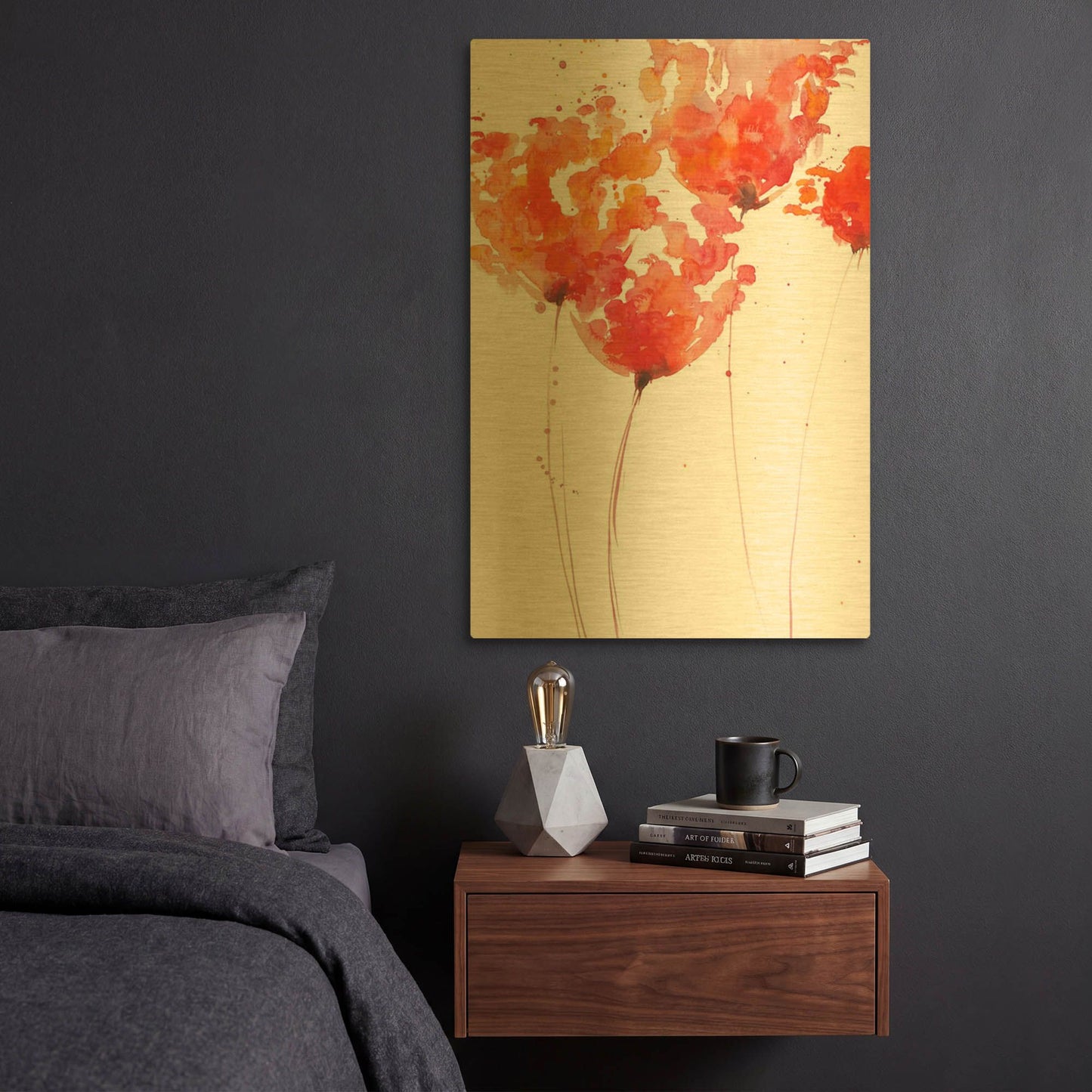 'Tangerine Tango 1' By Lesia Binkin Gold Metal Wall Art