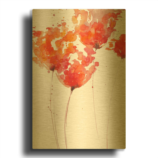'Tangerine Tango 1' By Lesia Binkin Gold Metal Wall Art
