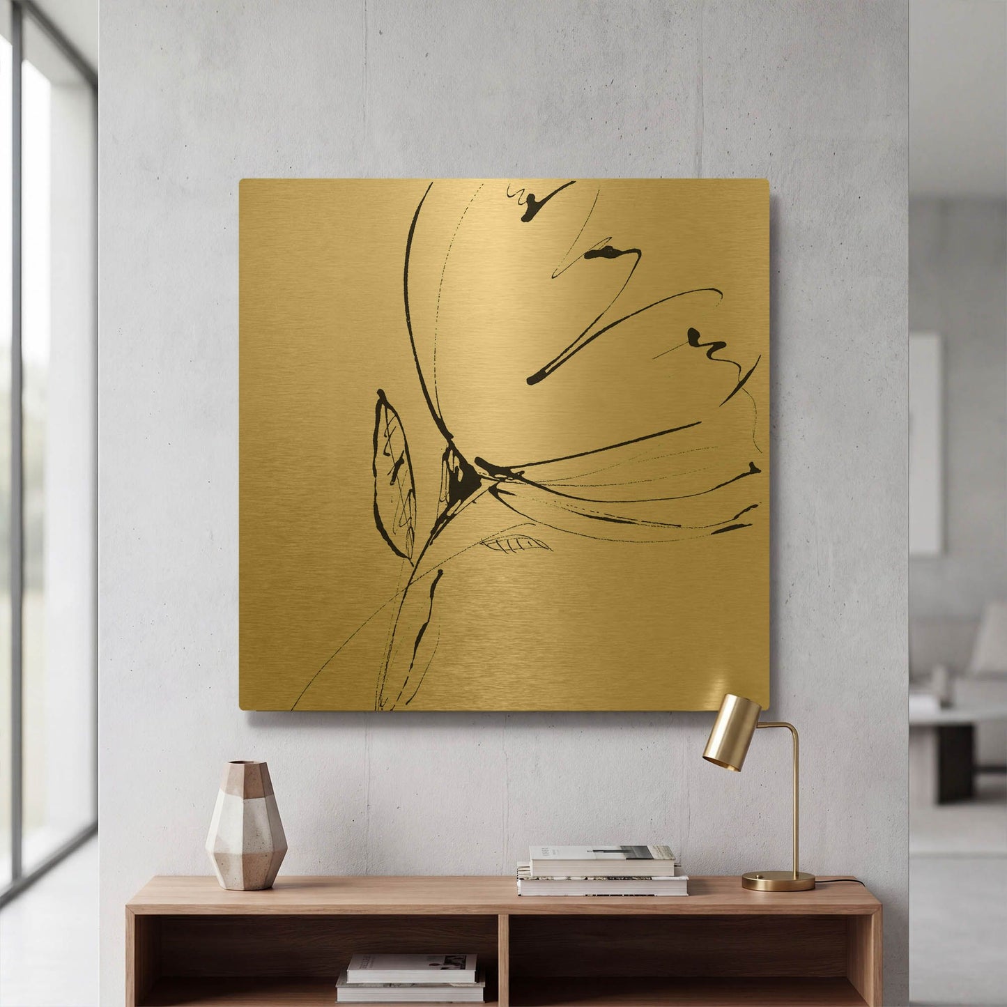 'Whisper 1' By Lesia Binkin Gold Metal Wall Art