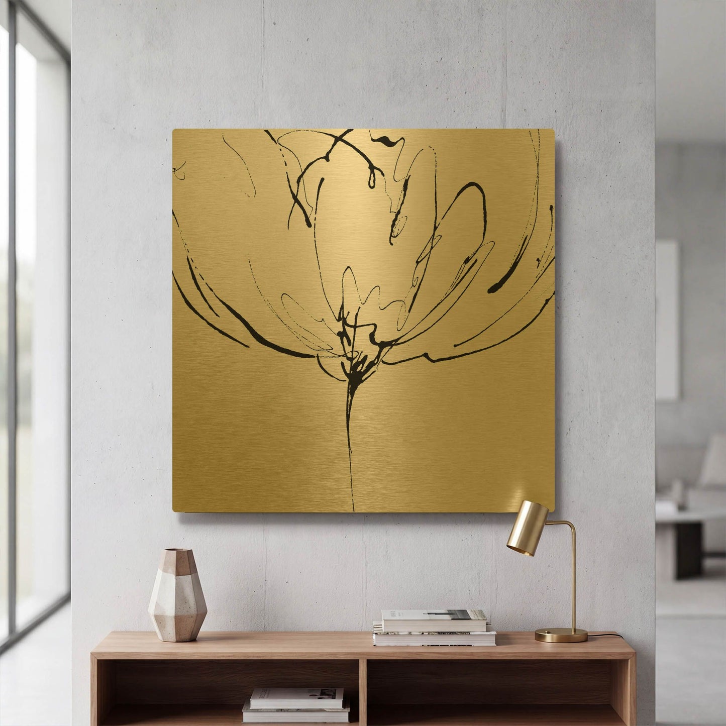 'Whisper 2' By Lesia Binkin Gold Metal Wall Art