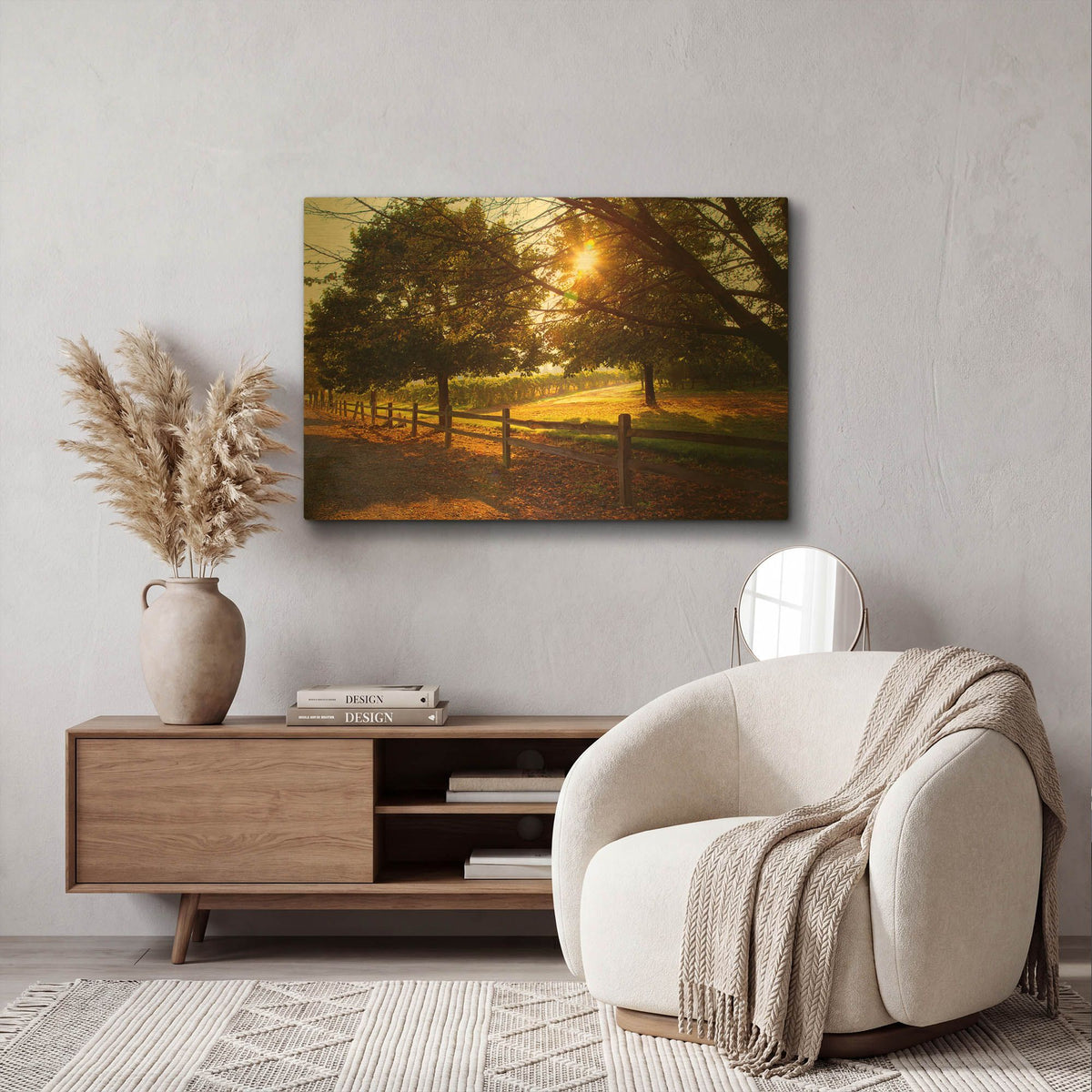 'Dreamland Vineyard' By Michael Broom Gold Metal Wall Art