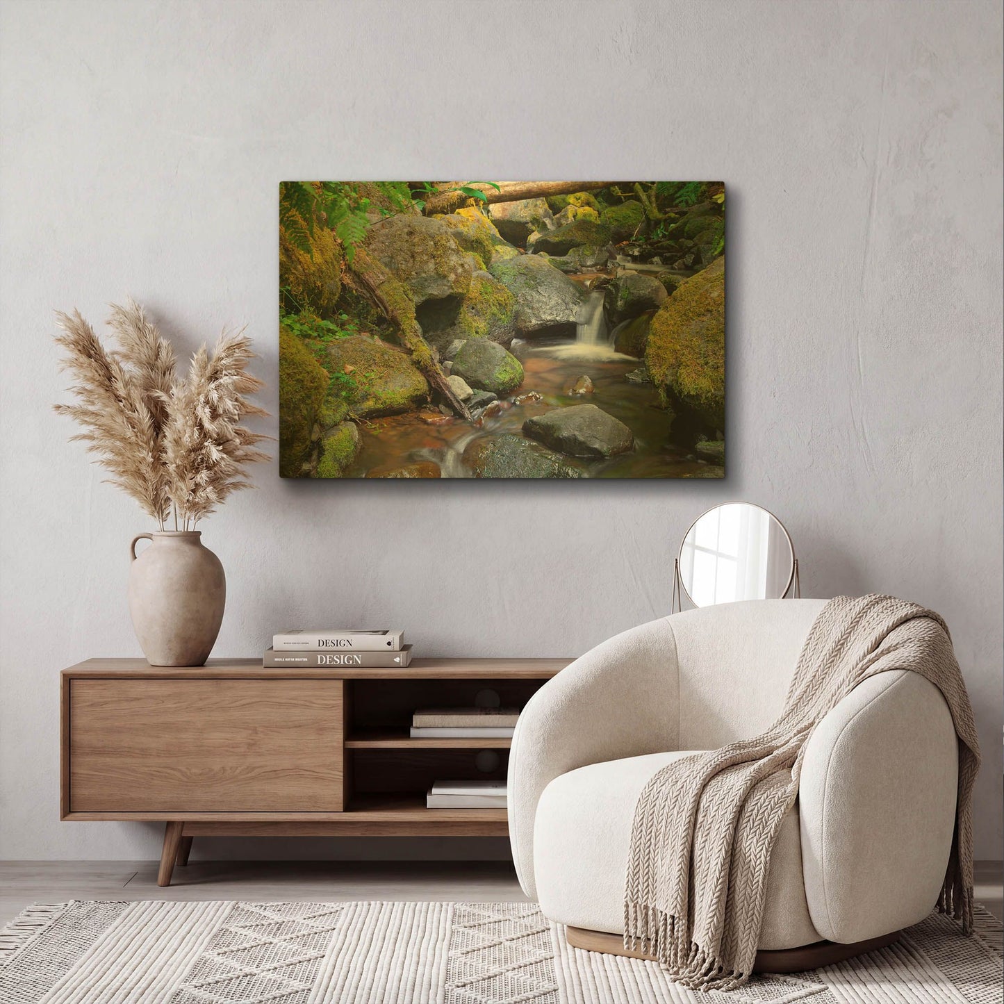 'Mossy Stream' By Michael Broom Gold Metal Wall Art