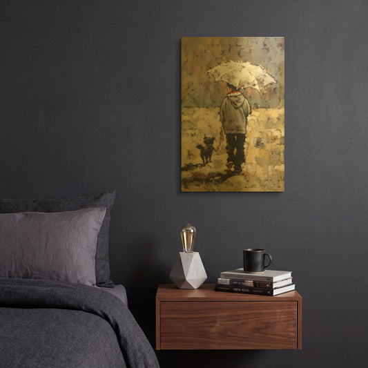 'Autumn Beach' By Alexander Gunin Gold Metal Wall Art