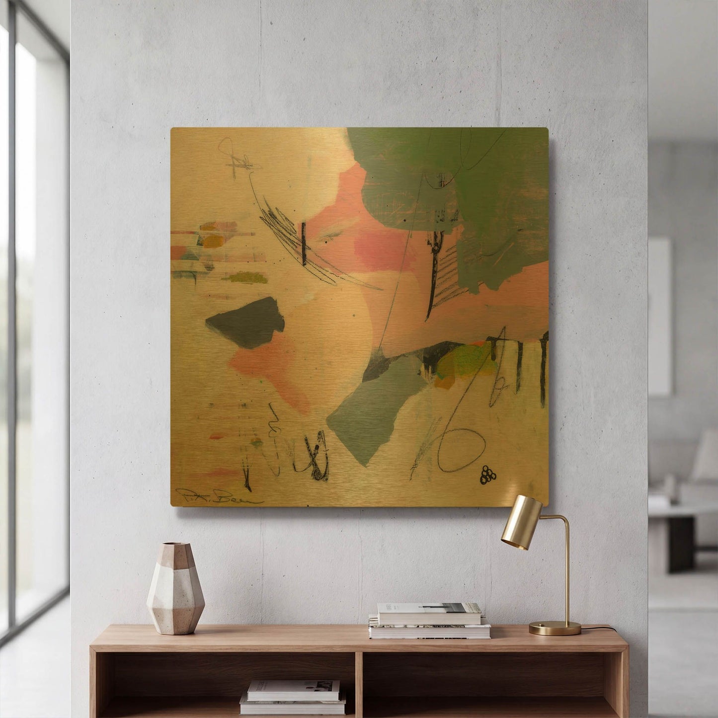 'Sylvan Zephyr No. 1' By Pamela Beer Gold Metal Wall Art