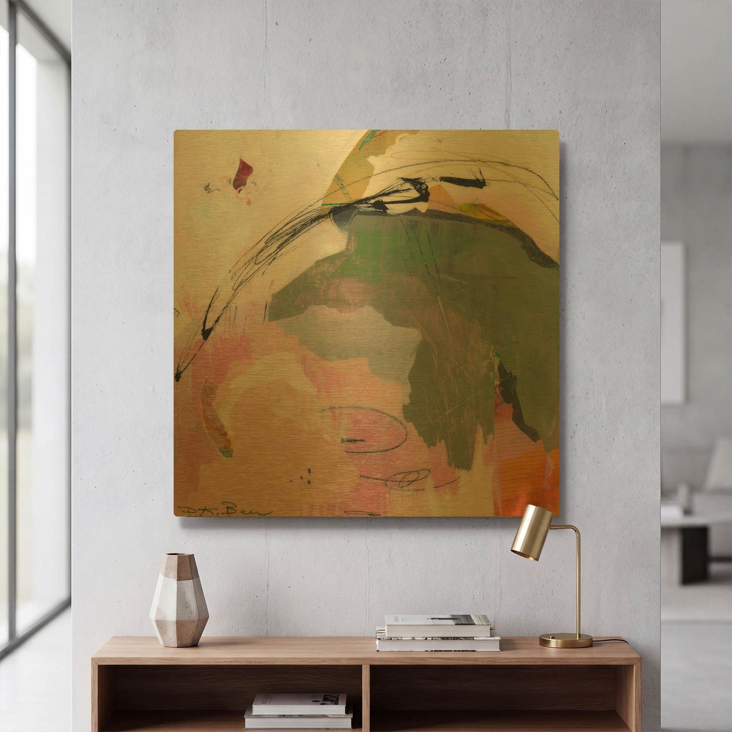'Sylvan Zephyr No. 3' By Pamela Beer Gold Metal Wall Art
