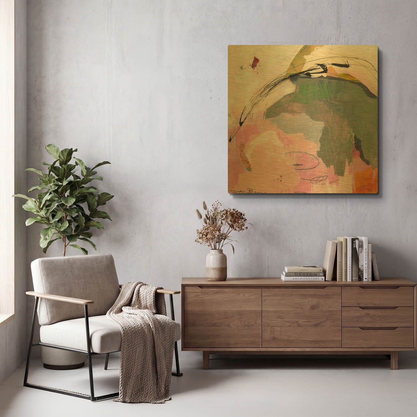 'Sylvan Zephyr No. 3' By Pamela Beer Gold Metal Wall Art