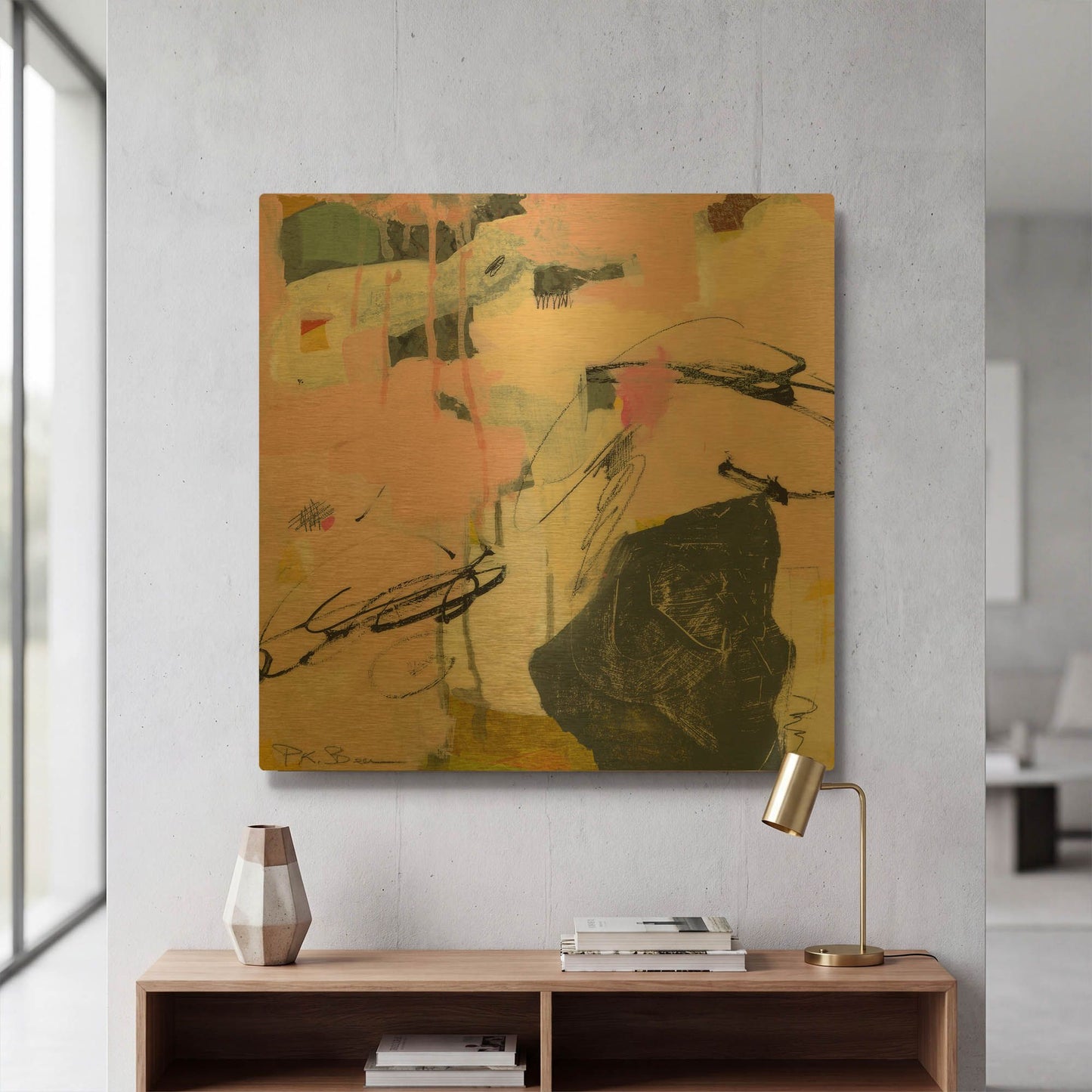 'Sylvan Zephyr No. 4' By Pamela Beer Gold Metal Wall Art