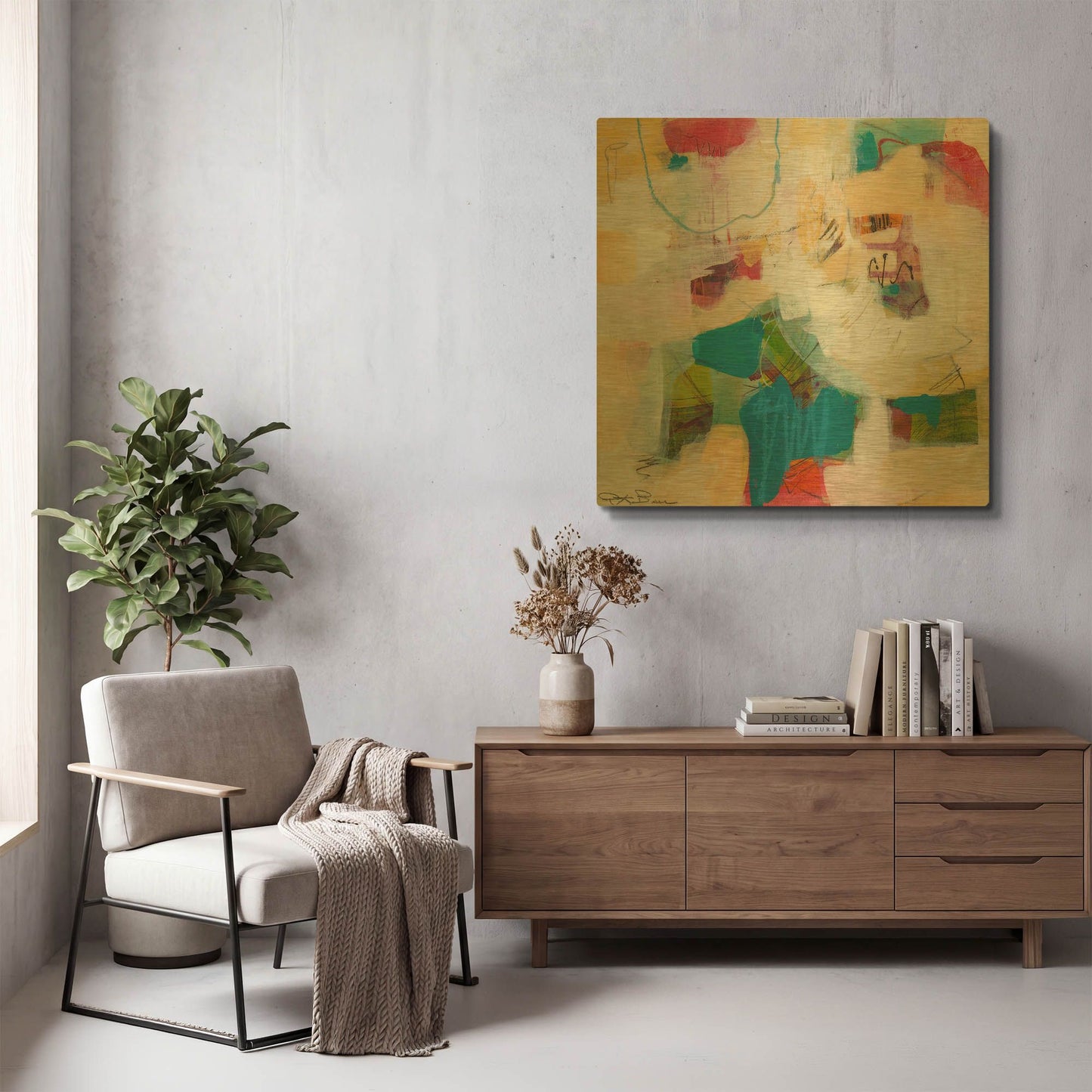 'Oide 1' By Pamela Beer Gold Metal Wall Art