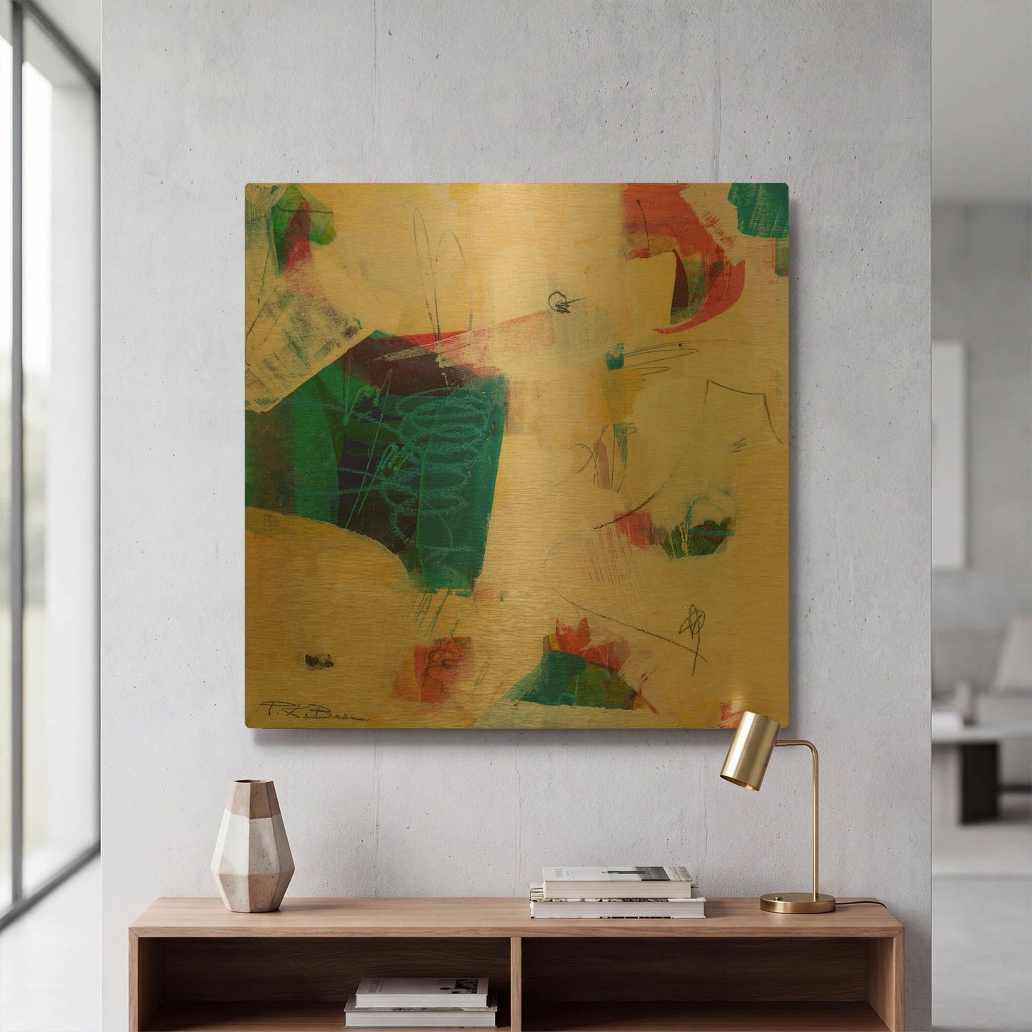 'Oide 2' By Pamela Beer Gold Metal Wall Art