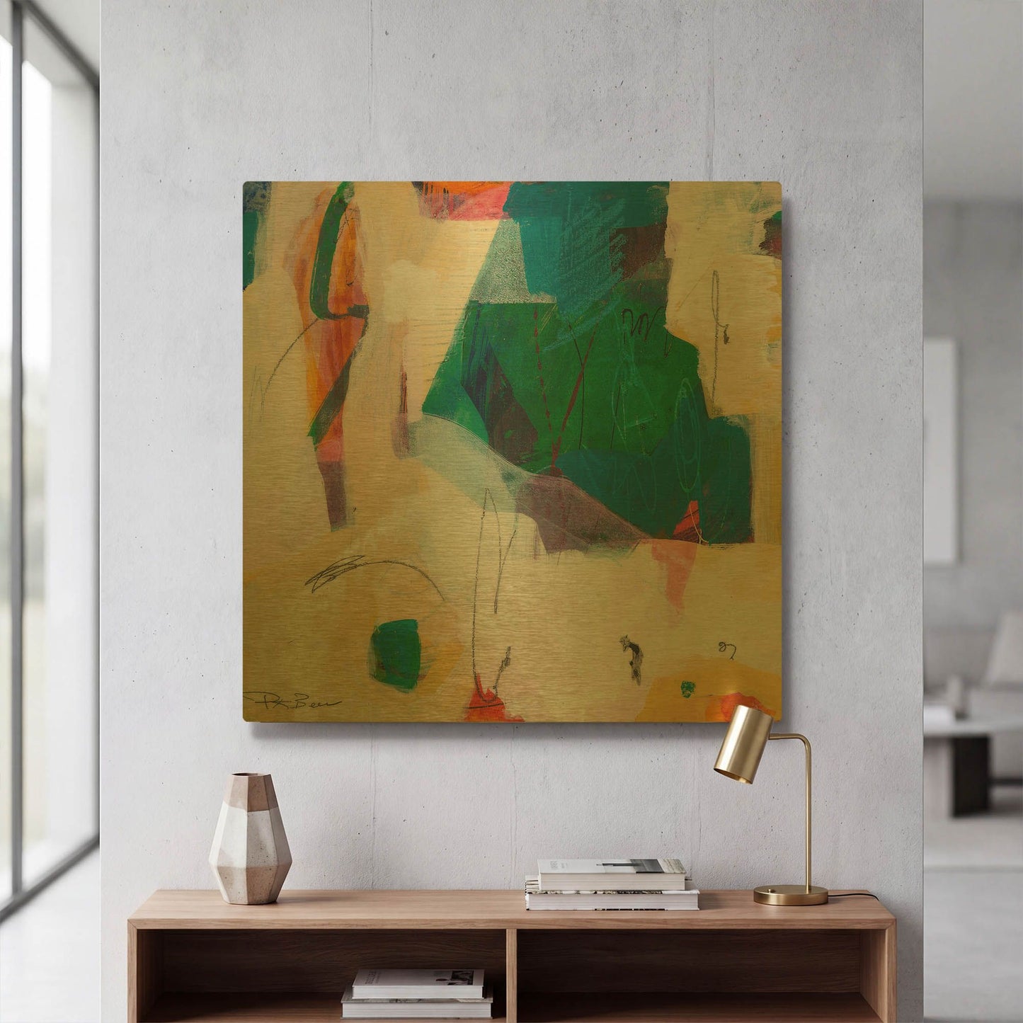 'Oide 4' By Pamela Beer Gold Metal Wall Art