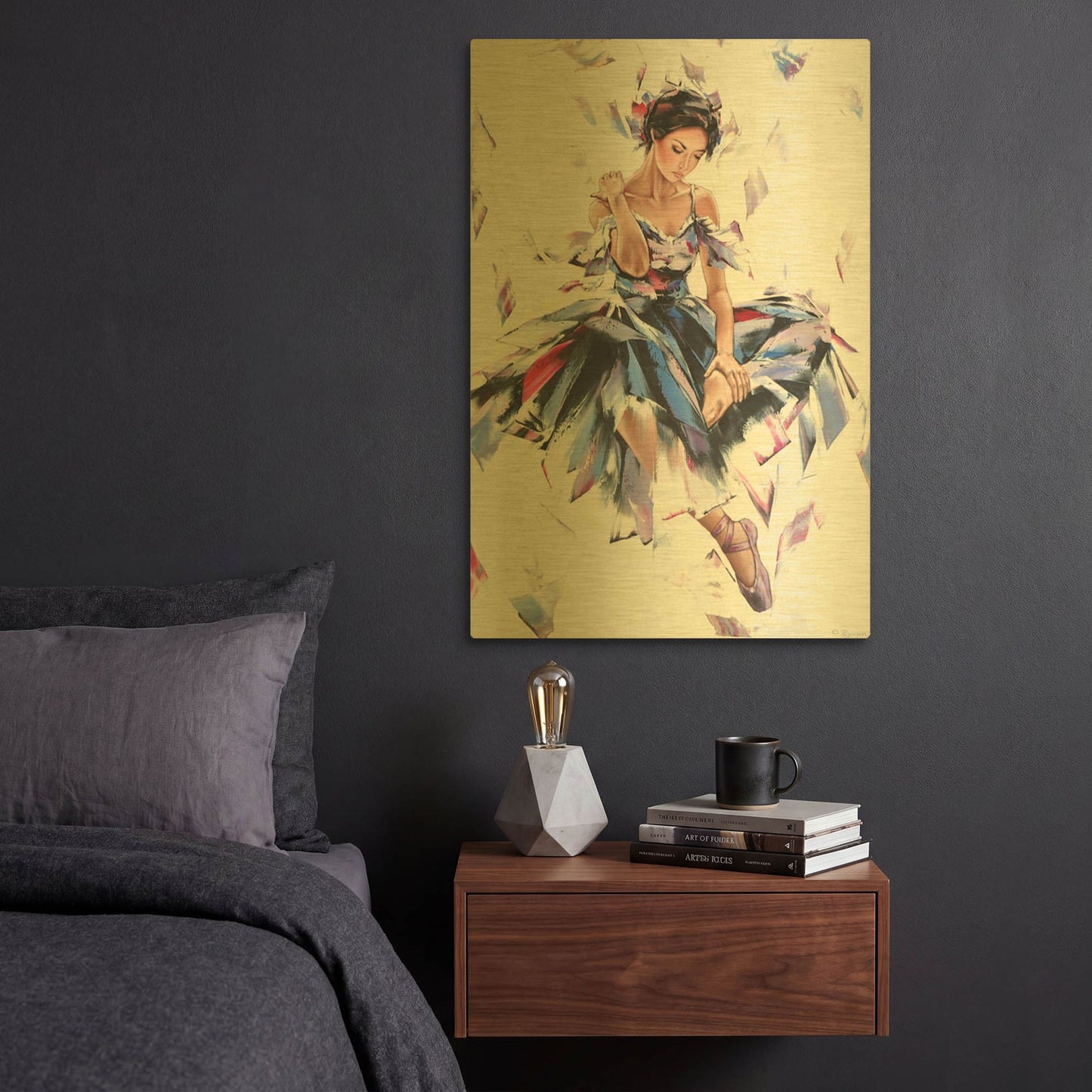 'Ballerina' By Alexander Gunin Gold Metal Wall Art