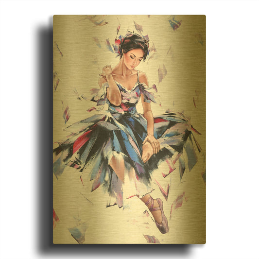 'Ballerina' By Alexander Gunin Gold Metal Wall Art