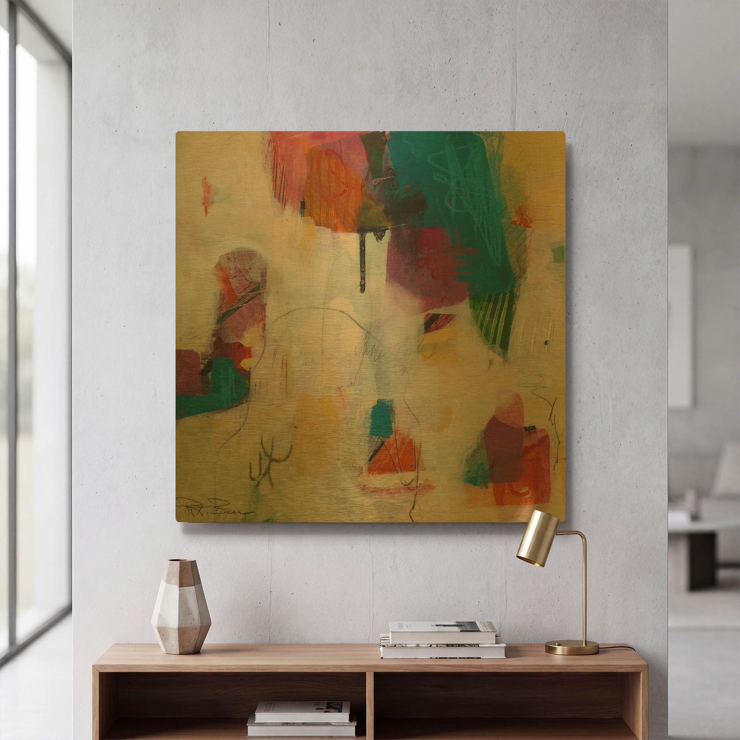 'Oide 5' By Pamela Beer Gold Metal Wall Art