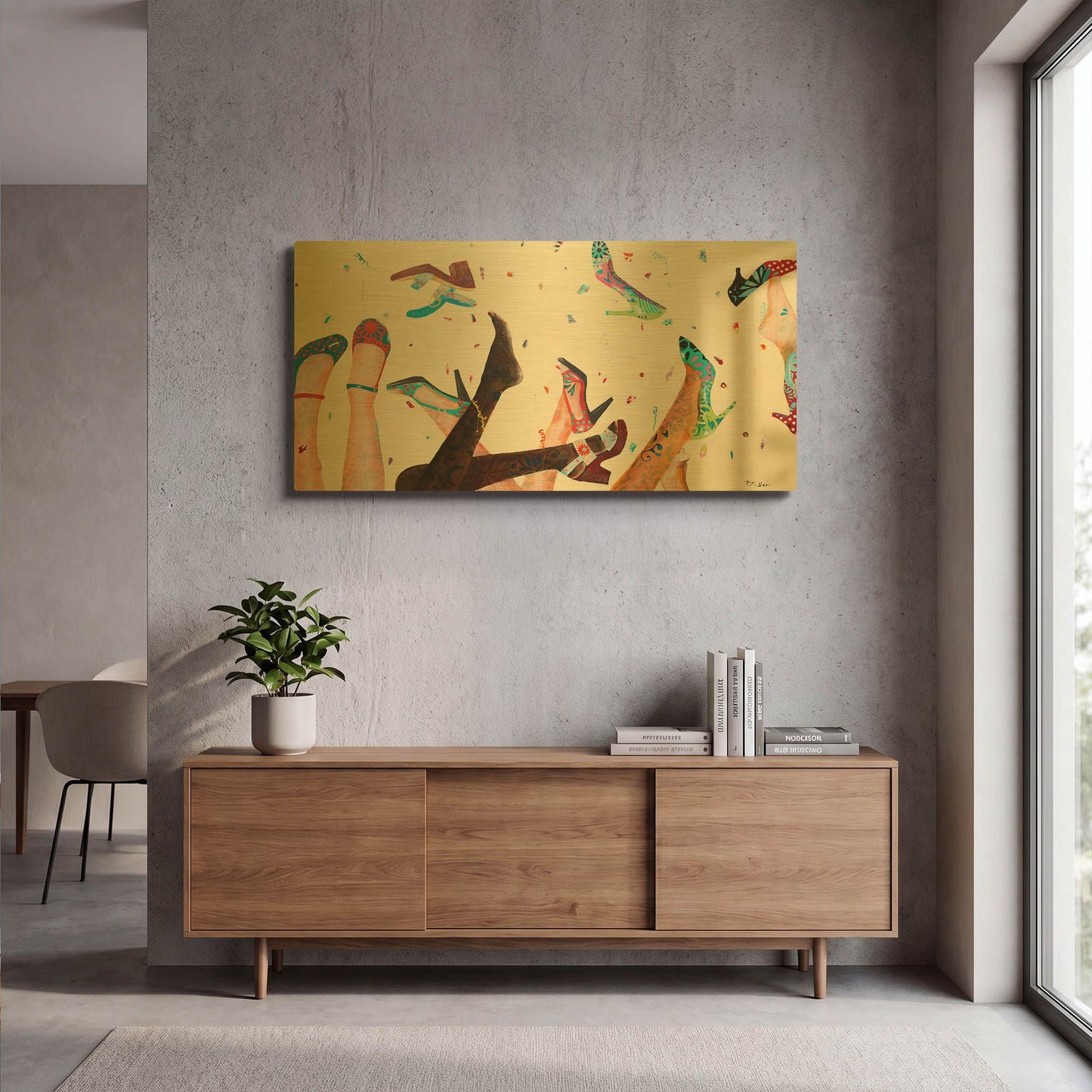 'Opening Day at the Salon' By Pamela Beer Gold Metal Wall Art