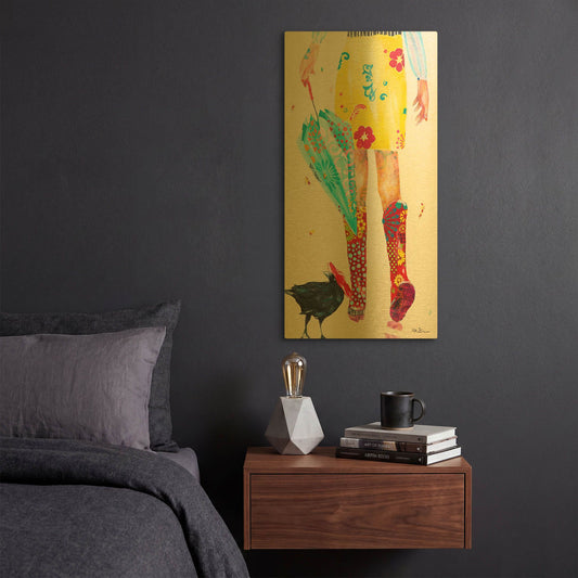 'Rainy Day Companions' By Pamela Beer Gold Metal Wall Art